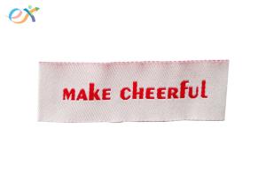 China Rectangle Shape End Fold Clothing Labels , Custom Woven Labels For Clothing factory