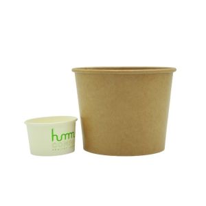 12 OZ Customized Ice Cream Soup Cups Paper Disposable Sundae Bowls Kraft Paper