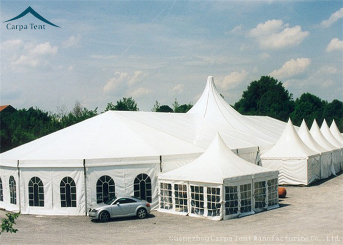 Customized Size White PVC Tent Fabric Mixed Marquee Party Tents For Outdoor Commercial Activity