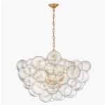 110-220V Antique Farmhouse Brass Crystal Chandelier Vintage Style With