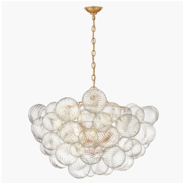 110-220V Antique Farmhouse Brass Crystal Chandelier Vintage Style With