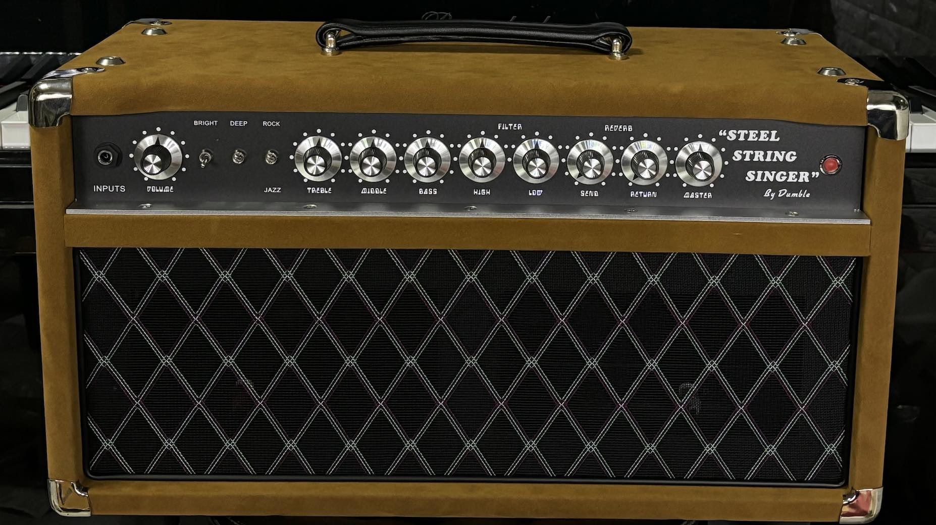 2024 HOT!!! Dumble #002 Version Clone SSS20-Steel String Singer SSS Tube Amp Head 20Watt in Suede Brown with Original Knobs