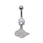 Shiny Crystals Cloud dangle belly button piercing Jewelry Hypoallergenic