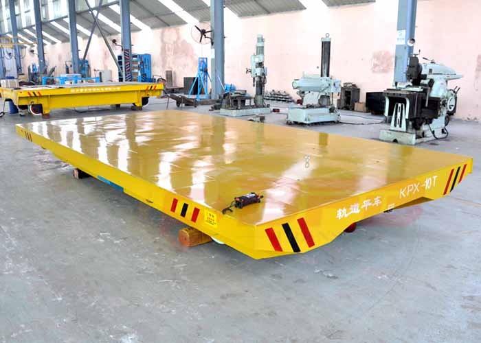50t Stainless Plant Handling Auto Dumping Platform Trailer On Steel Rails