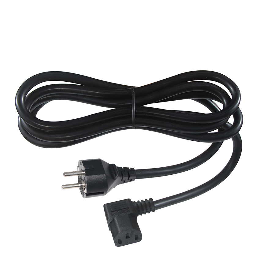 CEE7-7 to Right Angle C13 Power Cord 1.8m PVC HO5VV-F3G