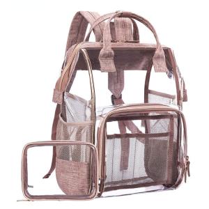 China 23L PTU Oxford Transparent Diaper Bag Backpack factory