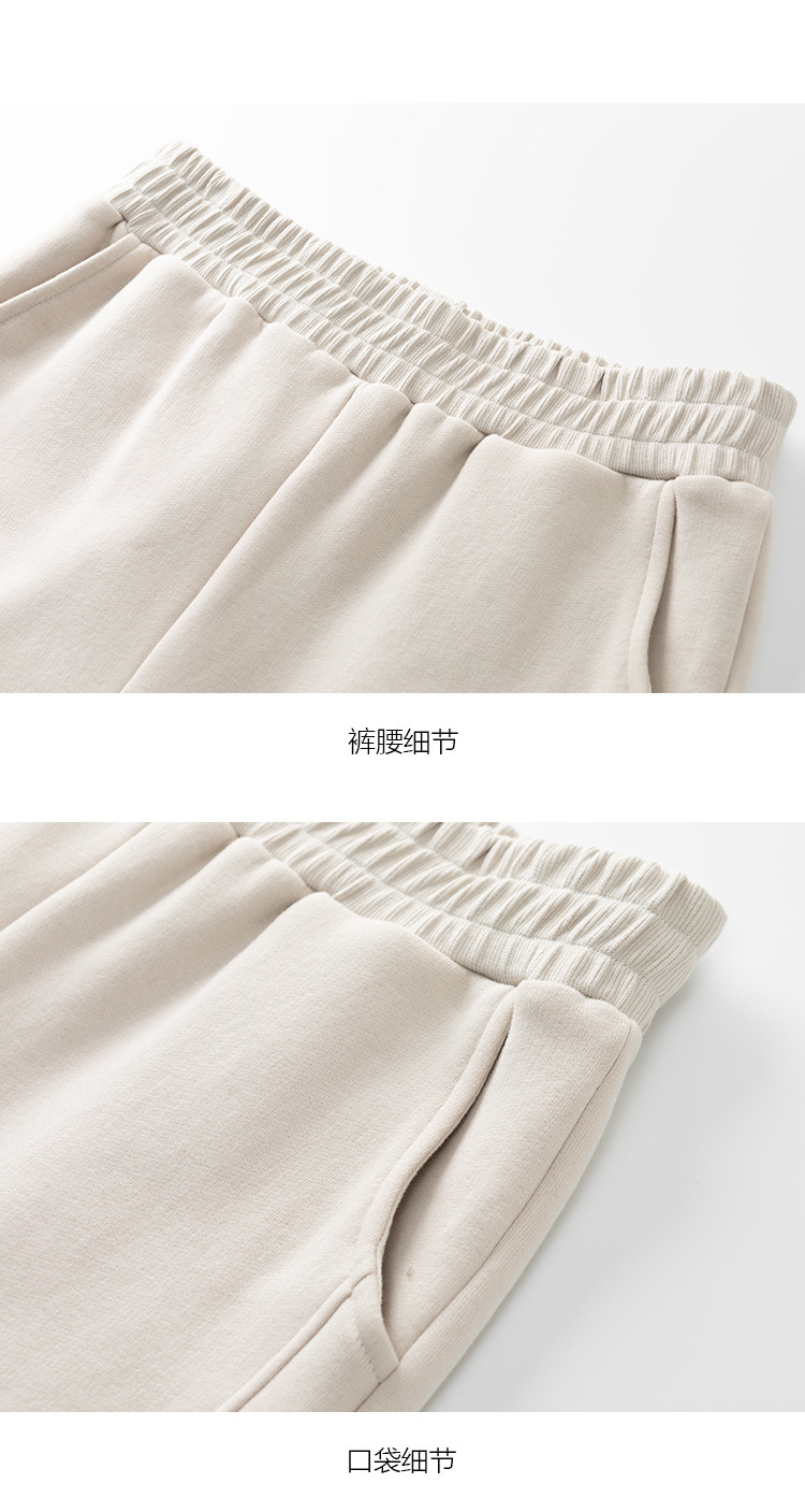 Autumn and Winter New Plus Velvet Hoodie Female Set Long Sleeve Solid Color Round Neck Loose Top and Pants