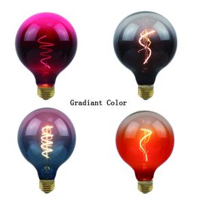 China 4 Watt Dimmable G125 Gradient Lamp 2200K Decorative Curved Filament LED Bulb on sale
