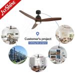 Natural Wood Blade AC Inverter Remote LED Ceiling Fan For Home Hotel