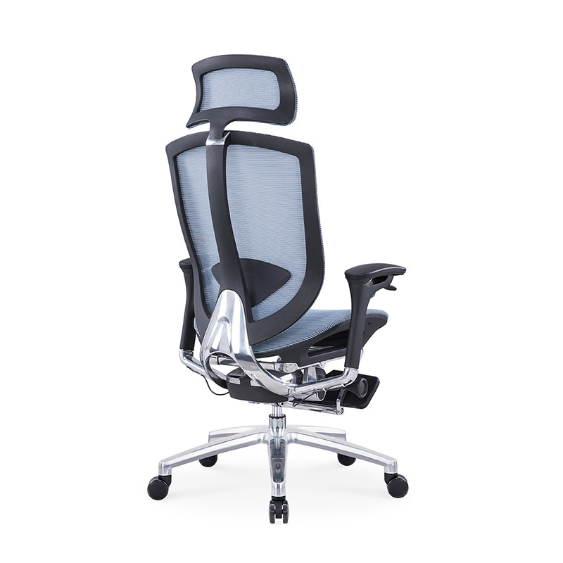 Gray Blue Lifting Armrest Mesh Office Chair For Comfortable And Productive Work