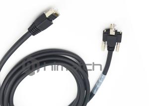 China Black Gigabit Ethernet Cable / Angled Rj45 Cable With Thumbscrew Locking factory