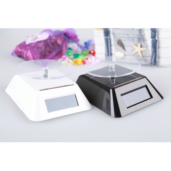 90mm Plate Acrylic Solar Powered Display Turntable Eco Friendly Logo Available