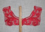 Gold Lurex Flocking Embroidered Lace Appliques For Clothing / Dress / Art