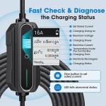 IEC 62196 Portable EV Charger Type 2 Mode 2 8A 10A 13A 16A Adjustable 10m Cable