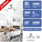 42" Retractable Ceiling Fan Light With Remote Control AC Motor