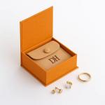 Elegant Bright Orange Jewelry Box Magnetic Closure Gift Box With Flip Flap