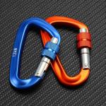 OEM Finish Manufactory Aluminum Climbing Carabiner with Screw Lock Customized