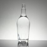 Crystal Flint Glass 750ml Round Vodka Glass Bottles with Glass Collar Manufactur