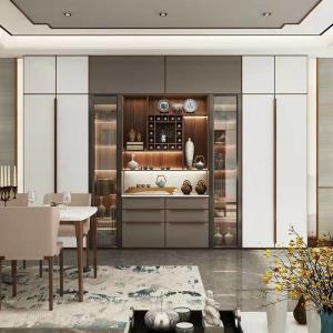 China Contemporary Sideboard Wooden Sideboard Cabinet With Marble Tabletop factory