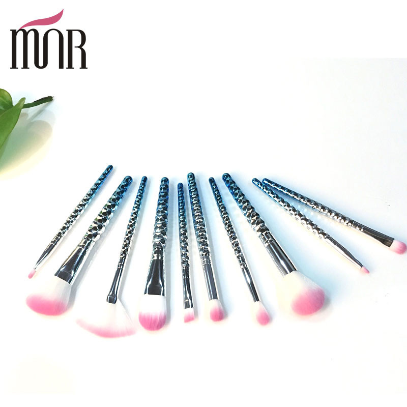 Multi Purpose Rainbow Professional Makeup Brush Kit Plating Colorful Handle