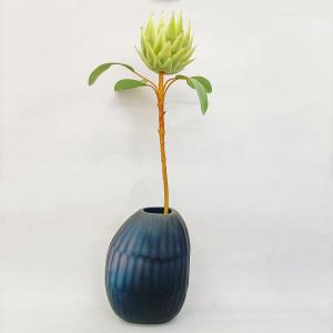 China 60cm White Artificial Potted Floor Plants Silk King Protea Cynaroides Flower factory