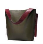 Genuine Cow Leather Shopping Bags Cowhide Bucket Handbags Women Shoulder Bag