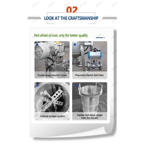 Mango Fruit Juice Solid Liquid Impurity Filter Machine with Automatic Internal Scraper and Self Cleaning Filter Housing