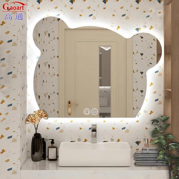 Licensed Silver Mirror LED Waterproof Bathroom Shower for House Decor and Living