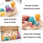Kids Wooden Mushroom Picking Toys Rainbow Blocks DIY 3D