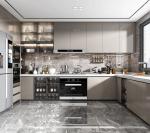 Custom Door Material Modern Kitchen Cabinet With Carcass Material For Villa