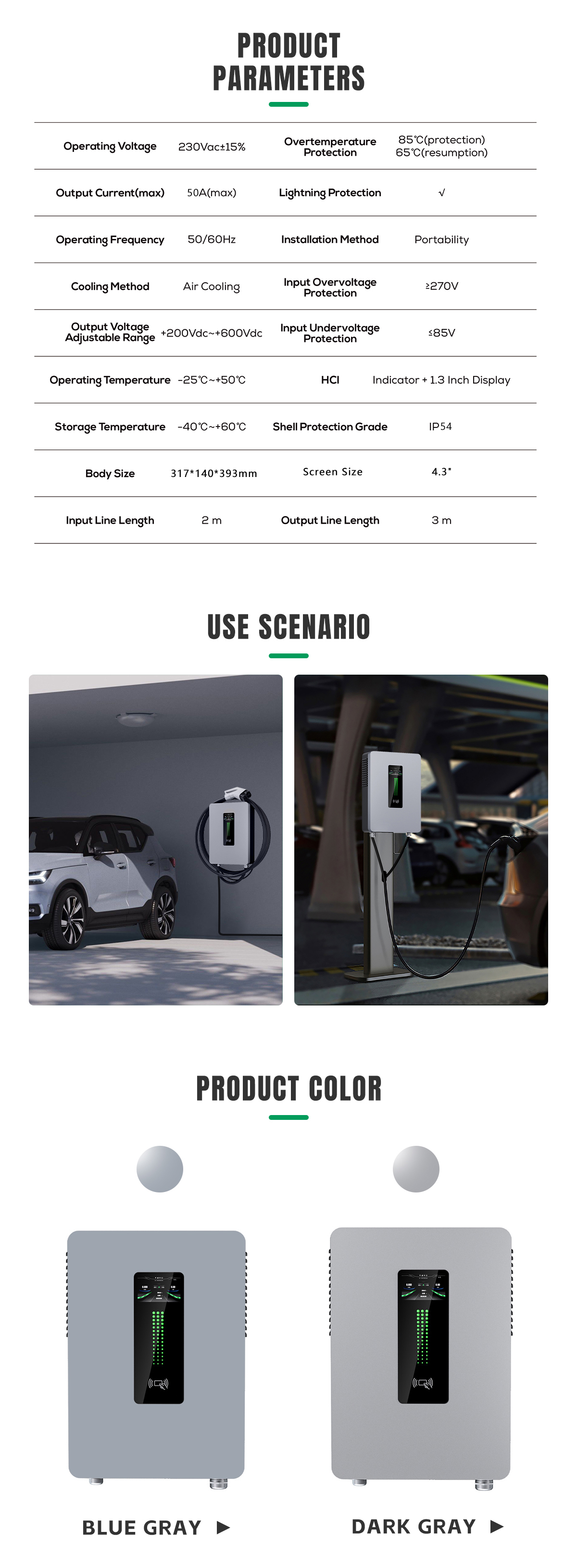 230V Input Voltage E-mingze Wall-mounted 20KW DC Fast CCS2 EV Charger Station with Swipe Card and Bluetooth Connection