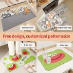 Custom Cartoon Animal Kitchen Waterproof Anti-oil Mat for Scrubbing and Fatigue