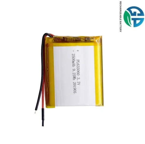 Hot Wearable Lithium Polymer Battery 635060 2500mAh Rechargeable Lipo Battery 3