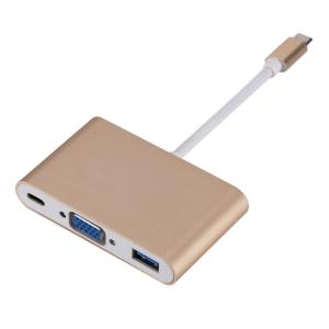China Macbook Gold Ultra Thin Powered 10Gbps 3 In 1 USB C HUB factory