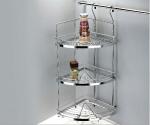 Silver Color Modern Kitchen Accessories Stainless Steel Double Shelf Corner
