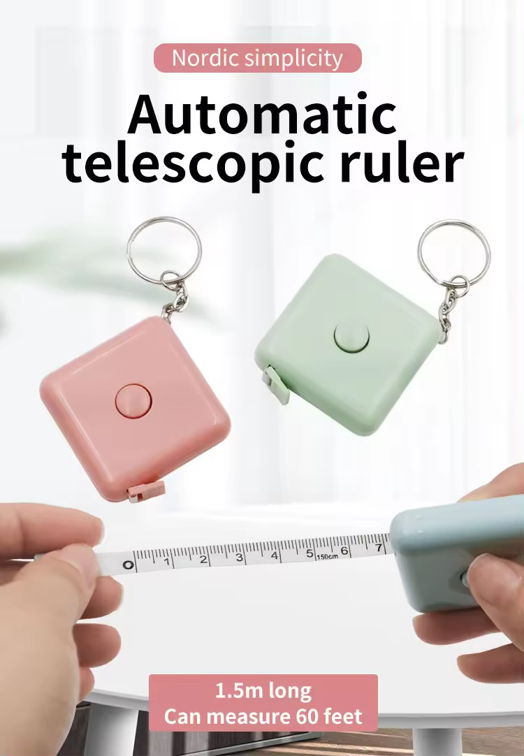150cm/60 Inch Body Measuring Tape Automatic Telescopic Tape Measuring Ruler Film Body Metric Centimeter Soft Tape