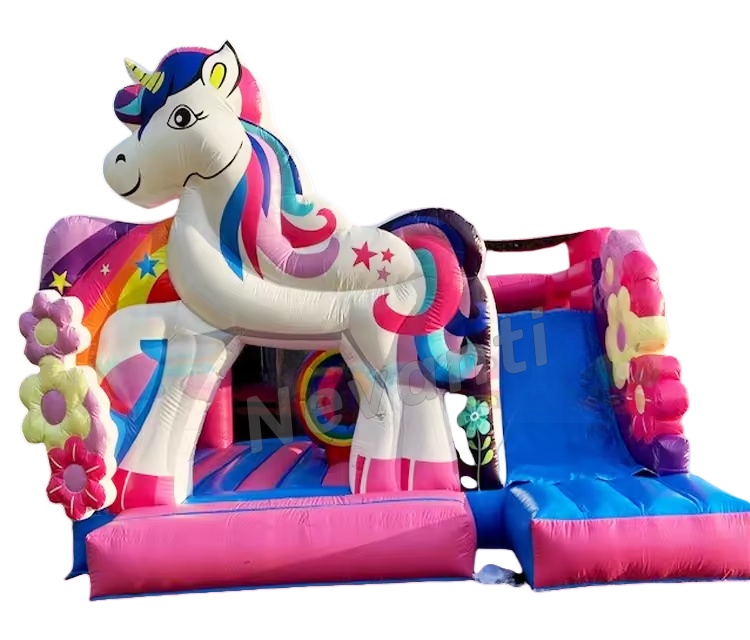 3D Design Kids Bounce House Jumping Castle with Slide and Unicorn Customizable OEM/ODM