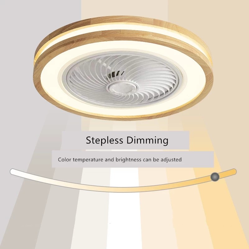 New Bedroom Wood LED Ceiling Fan Lamp with Remote Control Home Decorative Lighting Fans Ceiling Fan with Light