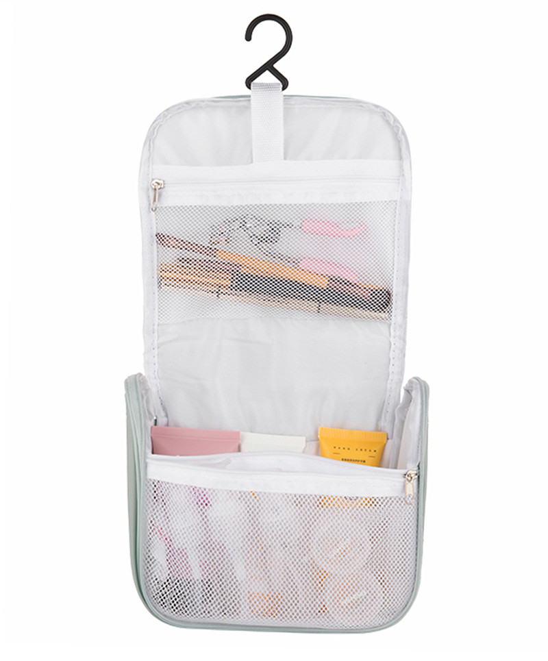 Large Capacity Grey Hanging Waterproof Tavel Wash Cosmetic Bursh Bag