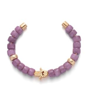 China Fatima Hamsa Hand Stringed Natural Stone Bangles Big Hole 6*8mm factory