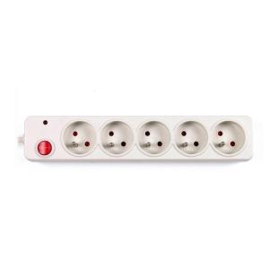 China 5 outlet French Type Extension Socket, With Surge Protector factory