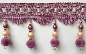 China Hot selling wholesale fabric drapery polyester lace trimmings beaded pom pom fringes factory
