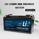 Built In Smart BMS Lifepo4 Battery Pack , 12v 200ah Solar Rechargeable Battery