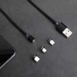 Magnetic Phone Charger Cable 1m 5V 2A Fire proof With 3 Adapters