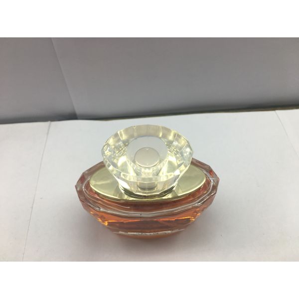 Refillable 50ml fancy glass perfume bottles With Gold Shoulder