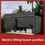 Aluminum Alloy Electric Flip Louver Pavilion The Outdoor Shade is Durable And