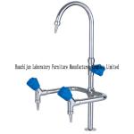 Light White Laboratory Fittings Faucet Thick Copper Water Tap PP Knob