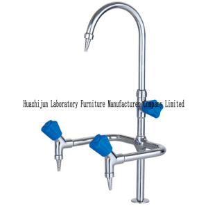 China Deck Mounted Laboratory Fittings , Chemical Resistant SS Laboratory Water Faucets factory