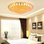 Luxury Crystal Led Ceiling Light Round Bedroom Gold Chandelier
