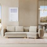 Modern 3 4 5 Star Hotel Lobby Furniture 4 Seater Reception Curved Sofa Set